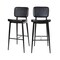 Merrick Lane Regency Faux Leather Barstools Contemporary Metal Frame Stools with Integrated Footrest - Set of 2